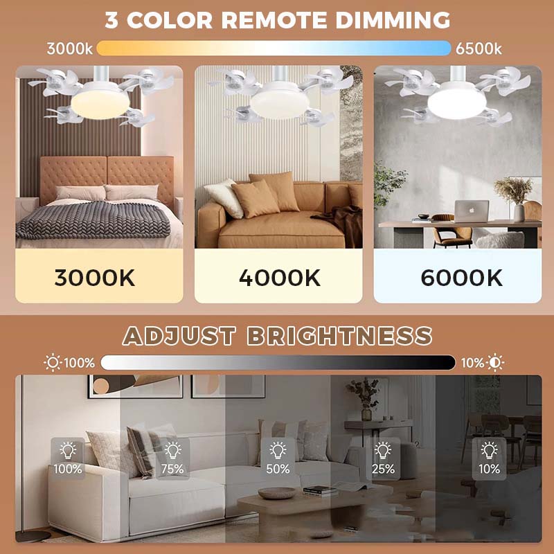 🌀 50 % popust💥Stropni ventilator z LED-svetilko in daljinskim upravljalnikom