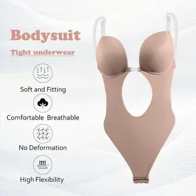 Bezšvíkové tvarujúce body s integrovanou podprsenkou a odhaleným chrbtom