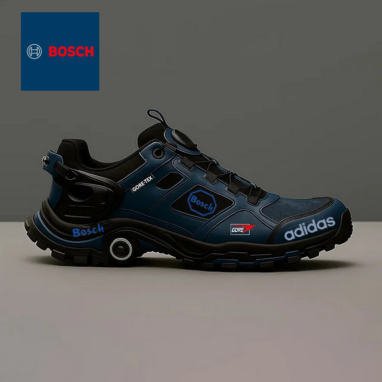 @bosh i adidas współpracują przy tworzeniu wodoodpornych i antypoślizgowych butów trekkingowych dla mężczyzn.