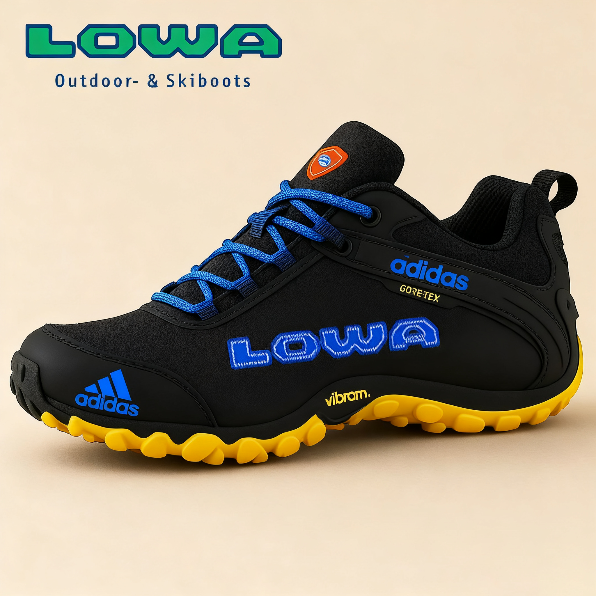 Wytrzymałe męskie buty robocze i trekkingowe marki adidas® i Lowa