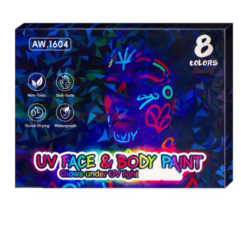 🥳VÝPREDAJ 2026💞VYPREDANÉ 50 000+!🎁Sada fixiek na tvár a telo s UV žiarením