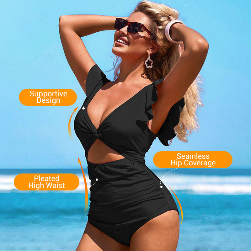 🎁 Plavky, ktoré musíte mať👗 Sexy volánovej jednodielne plavky
