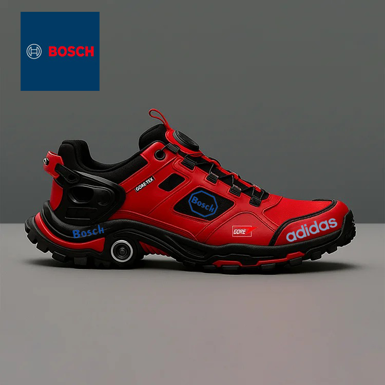 @bosh i adidas współpracują przy tworzeniu wodoodpornych i antypoślizgowych butów trekkingowych dla mężczyzn.