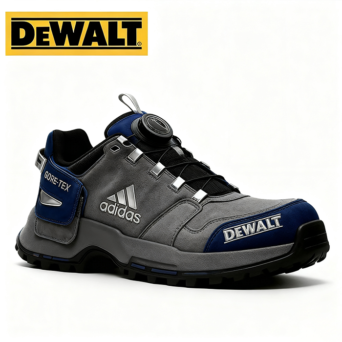 Vodoodporna obutev Adidas® in DEWALT je odlična izbira za delo in naravo.