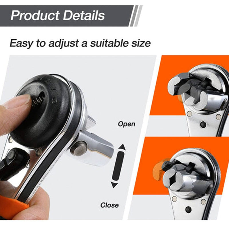 🔧Sada nastaviteľných kľúčov s račňovým mechanizmom pre skrutky s priemerom 6–22 mm