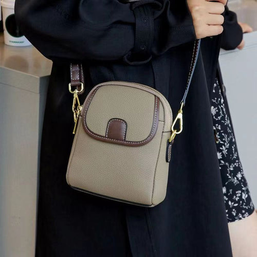 Dámska klasická PU crossbody kabelka s dvojitým zipsom