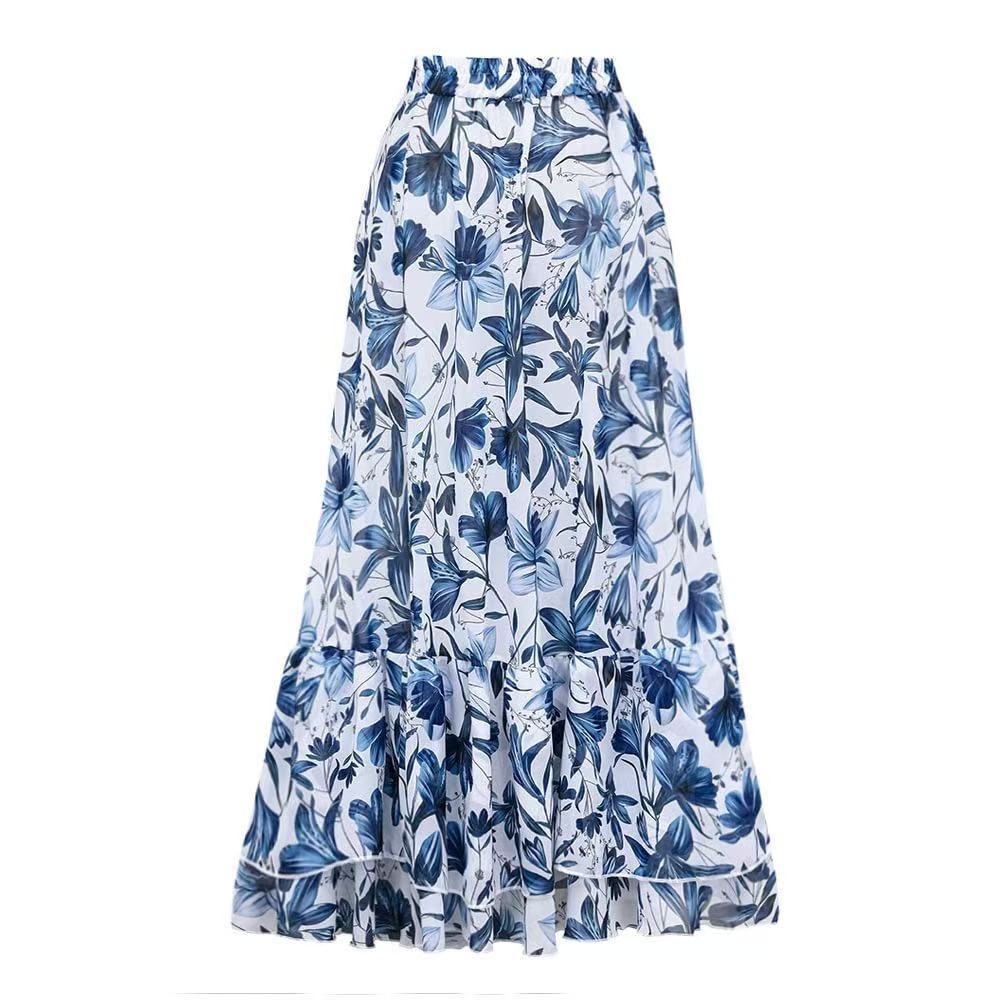 Plavky s výstrihom do V so sukňou