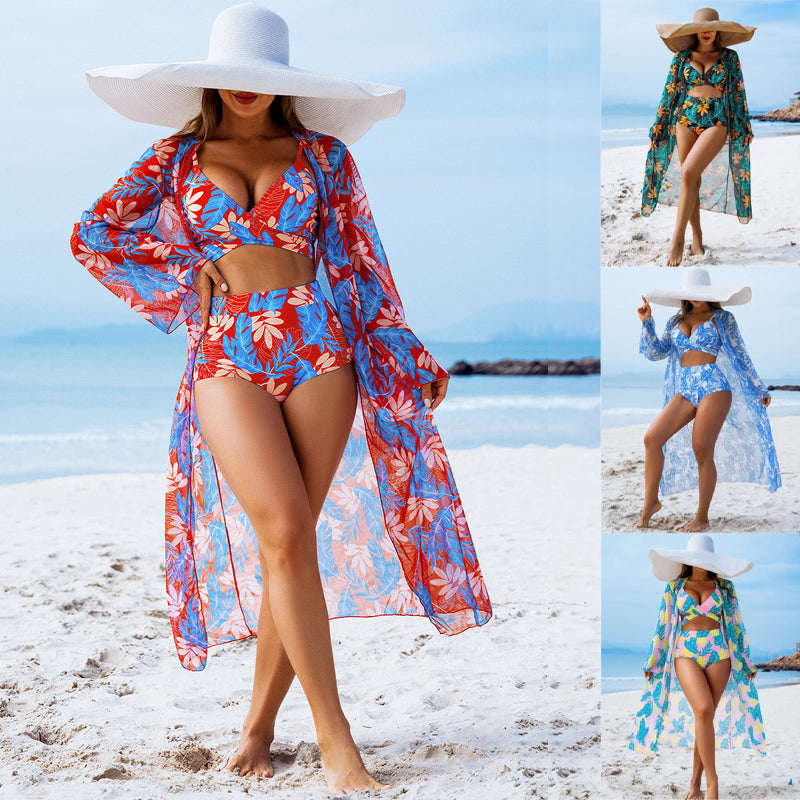 🏖️🌸Sexi trojdielne plavky pre ženy s kvetinovou potlačou👙