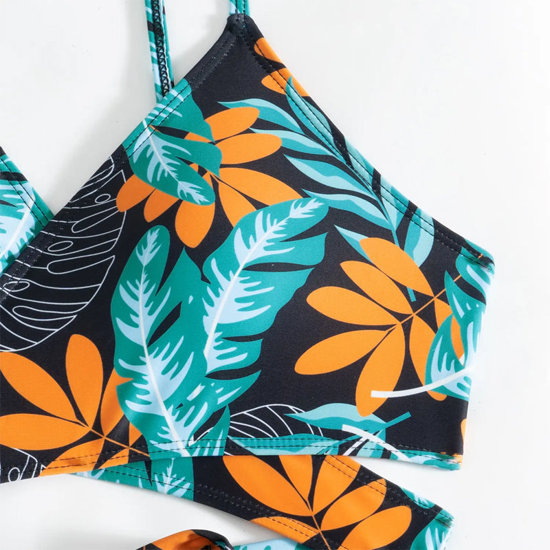 🏖️🌸Sexi trojdielne plavky pre ženy s kvetinovou potlačou👙