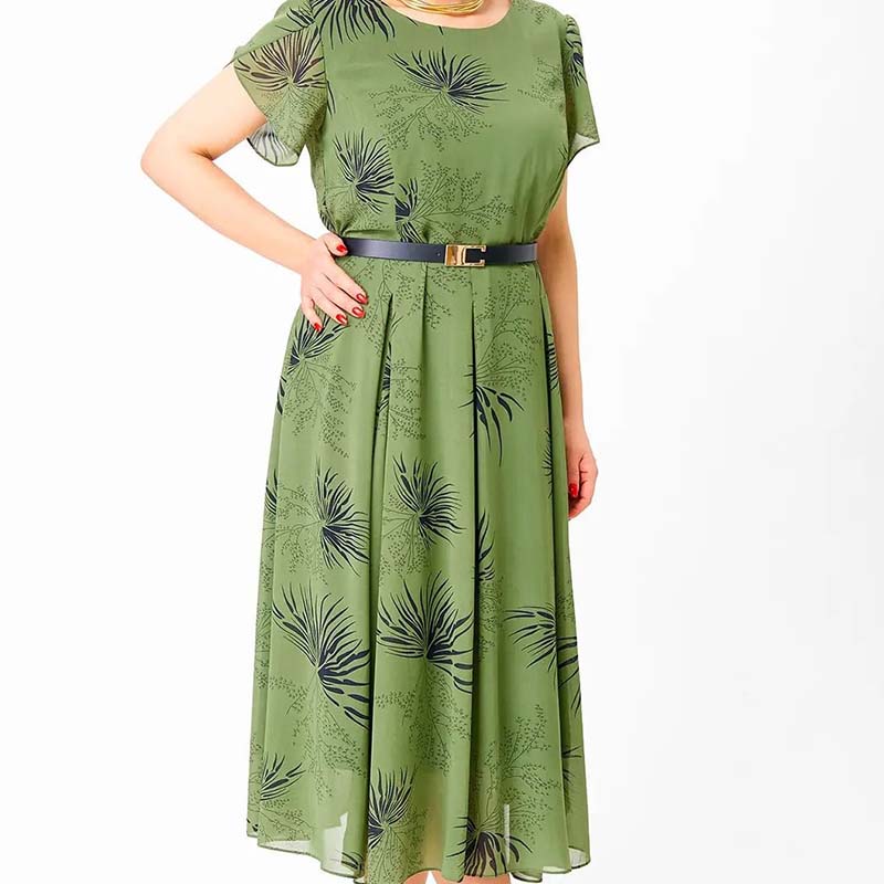 🌸Dámske midi šaty do A s opaskom