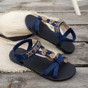 🍀Ženski ravni sandali z okroglim prstom, zračni👡