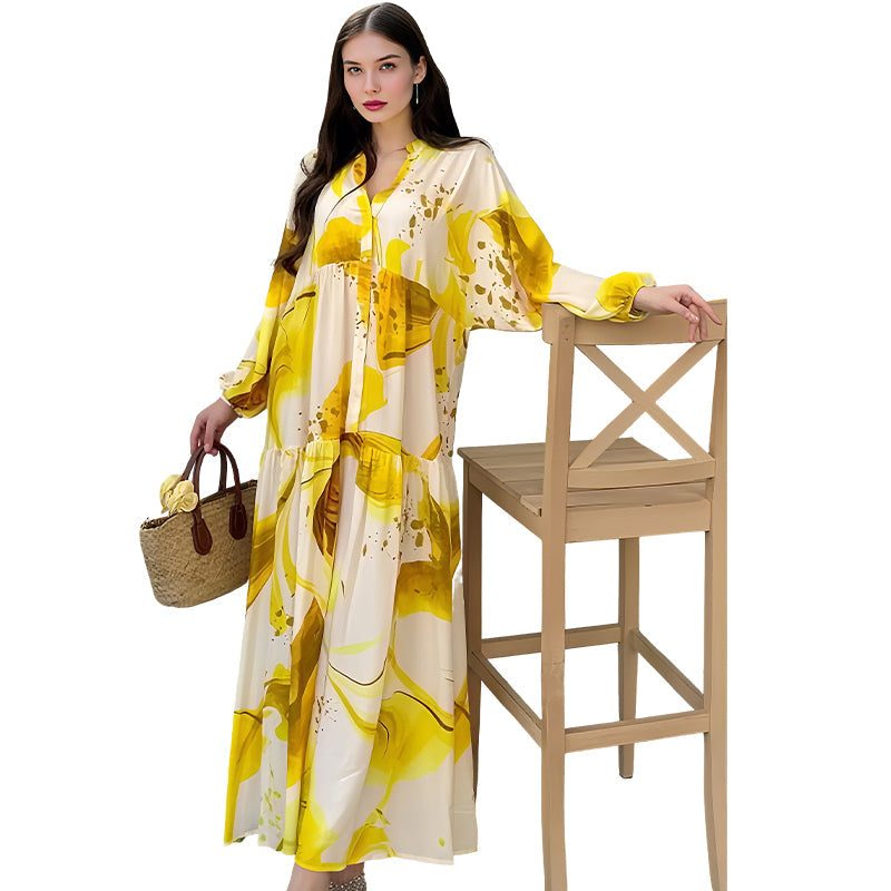 👗 50% ZĽAVA! 🌸 Dámske maxi šaty s kvetinovým vzorom a výstrihom do V – splývavá látka, romantický dizajn a ideálny na leto ☀️