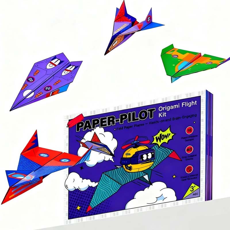 🛩️ Detská kreatívna sada papierových lietadiel - Zábavná, vzdelávacia hračka ✨