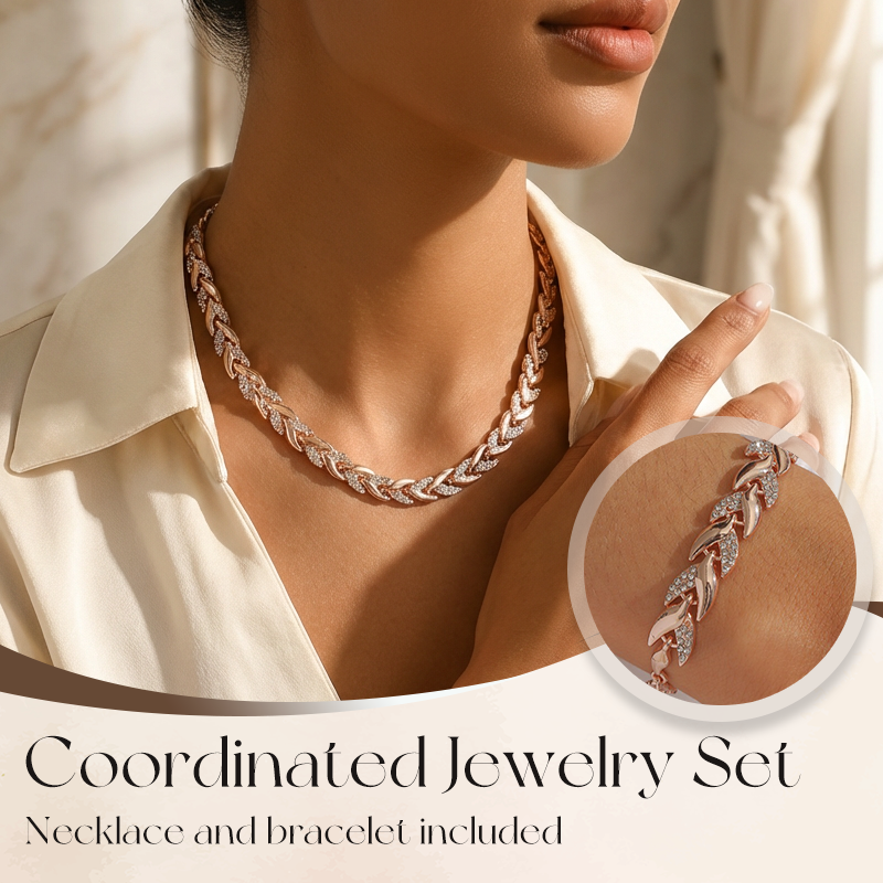 【🎁📿Ružový náhrdelník zadarmo🎁】💝Double Shine | Náhrdelník a náramok s listovými článkami