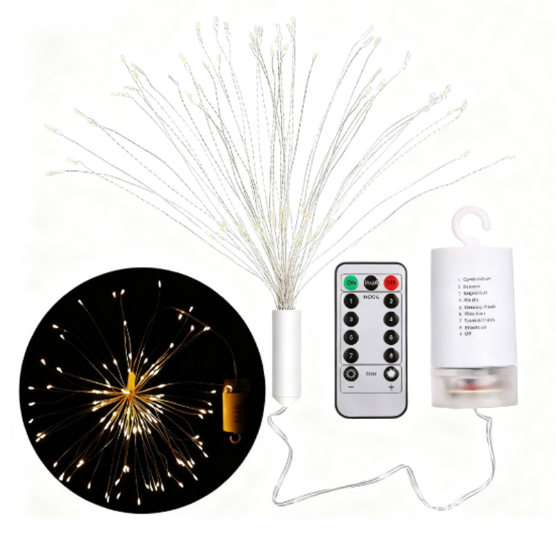 ☀️🎆 Solárne svetelné reťaze Solar Fireworks – automatické zapínanie/vypínanie, vodotesné LED diódy pre záhradu, terasu a večierky 🎉✨