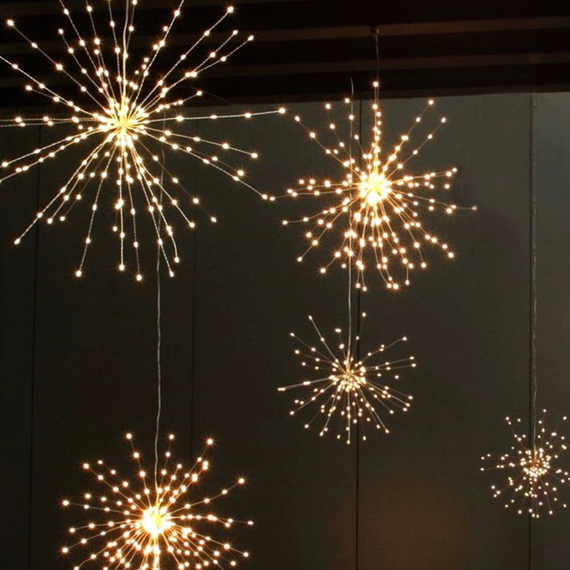 ☀️🎆 Solárne svetelné reťaze Solar Fireworks – automatické zapínanie/vypínanie, vodotesné LED diódy pre záhradu, terasu a večierky 🎉✨