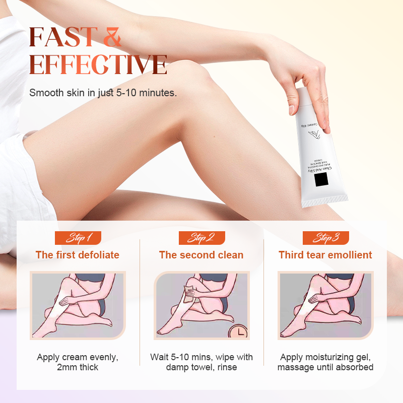 【🎁📿Ružový náhrdelník zadarmo🎁】Jemný depilačný krém pre hladkú a hodvábnu pokožku