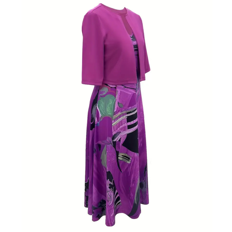 🔥Časovo obmedzená ponuka: 50% zľava💎👗Dvojdielna dámska súprava – krátky kardigan a bezrukávové šaty, elegantné a rafinované😍