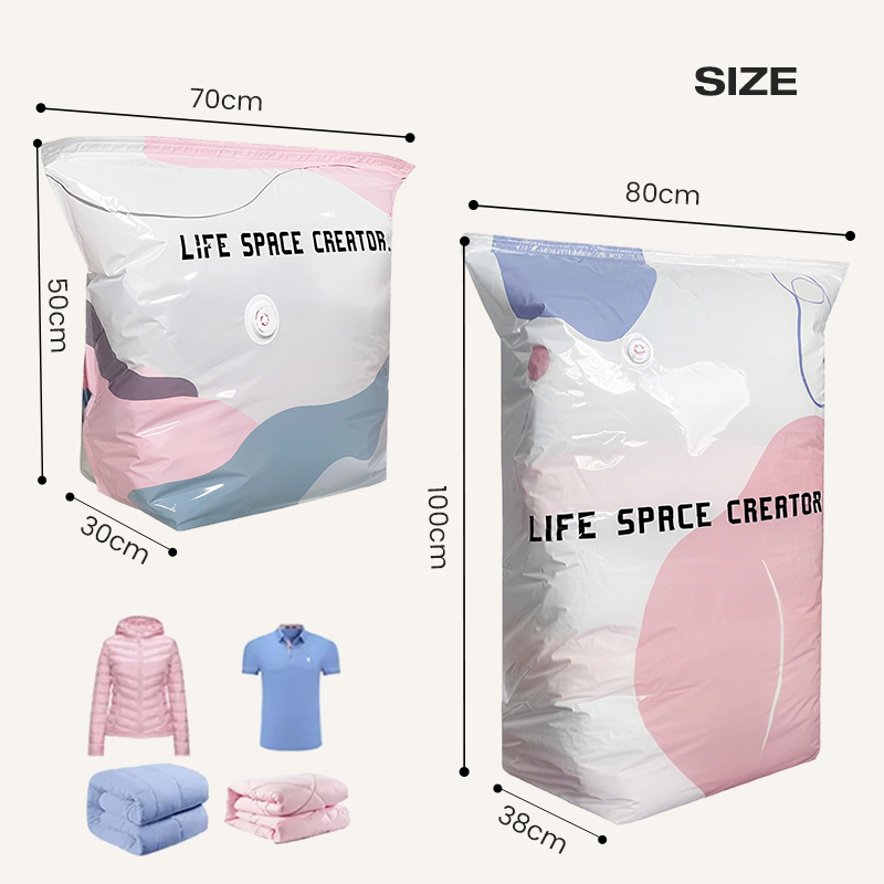 🧳 Kompresné vaky bez pumpy – vákuové skladovanie 🛏️
