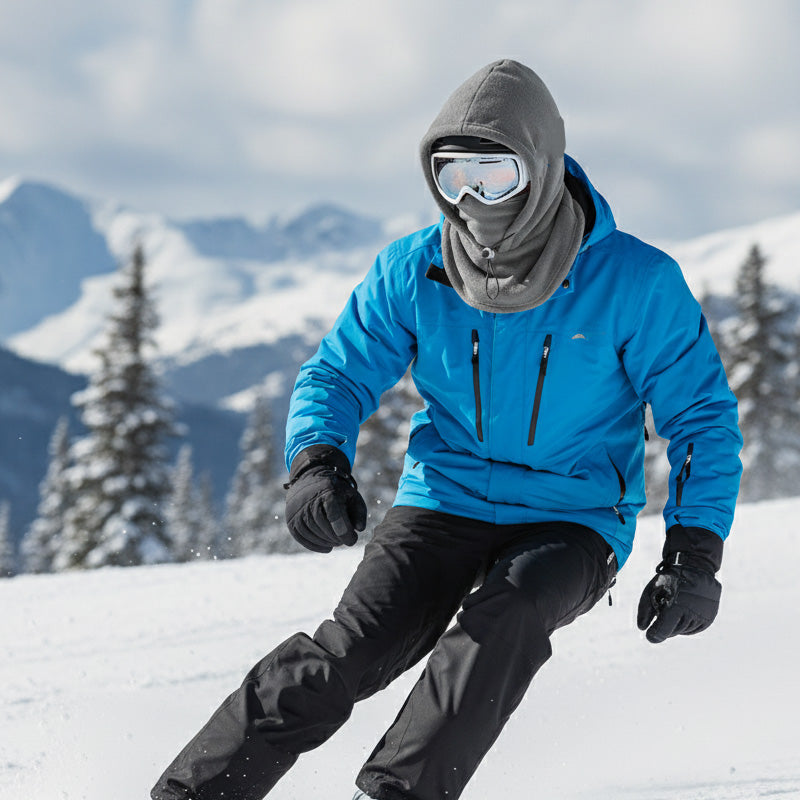 ⛷️❄️ Termoizolačná balaklava s tvárovou maskou a stiahnuteľným prievlakom – huba, krk aj uši v teple, 4 farby