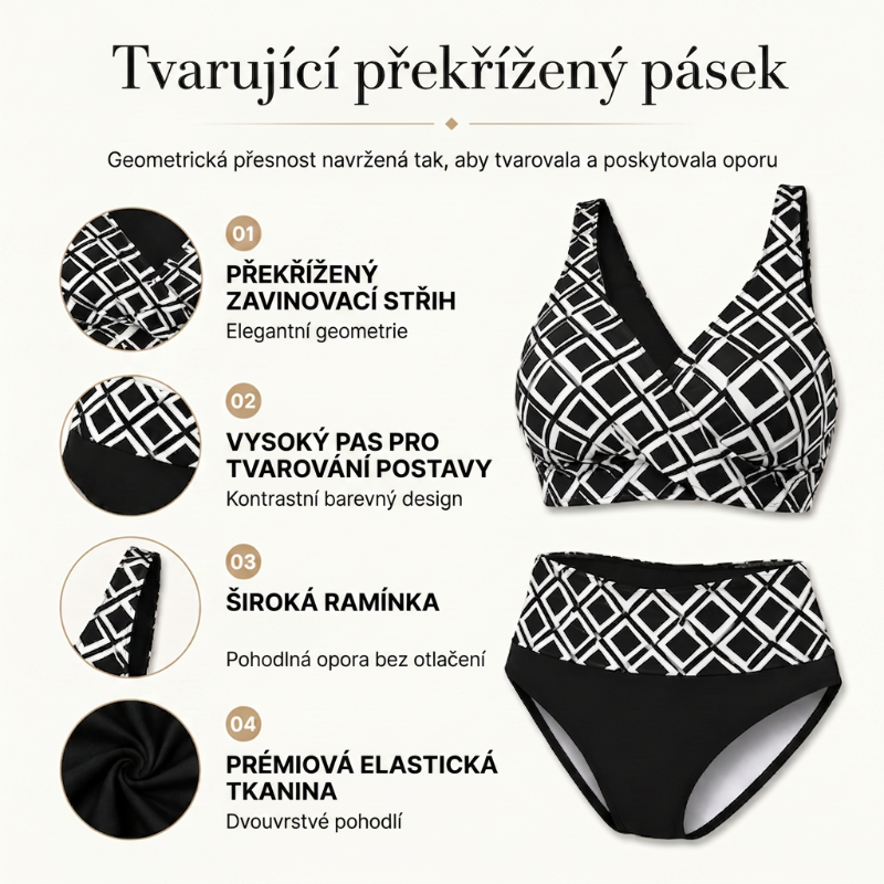 👙🌊Dámsky dvojdielny bikini set s vysokým pásom